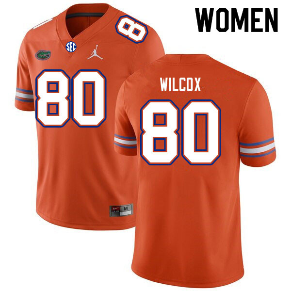 Women #80 Gage Wilcox Florida Gators College Football Jerseys Sale-Orange